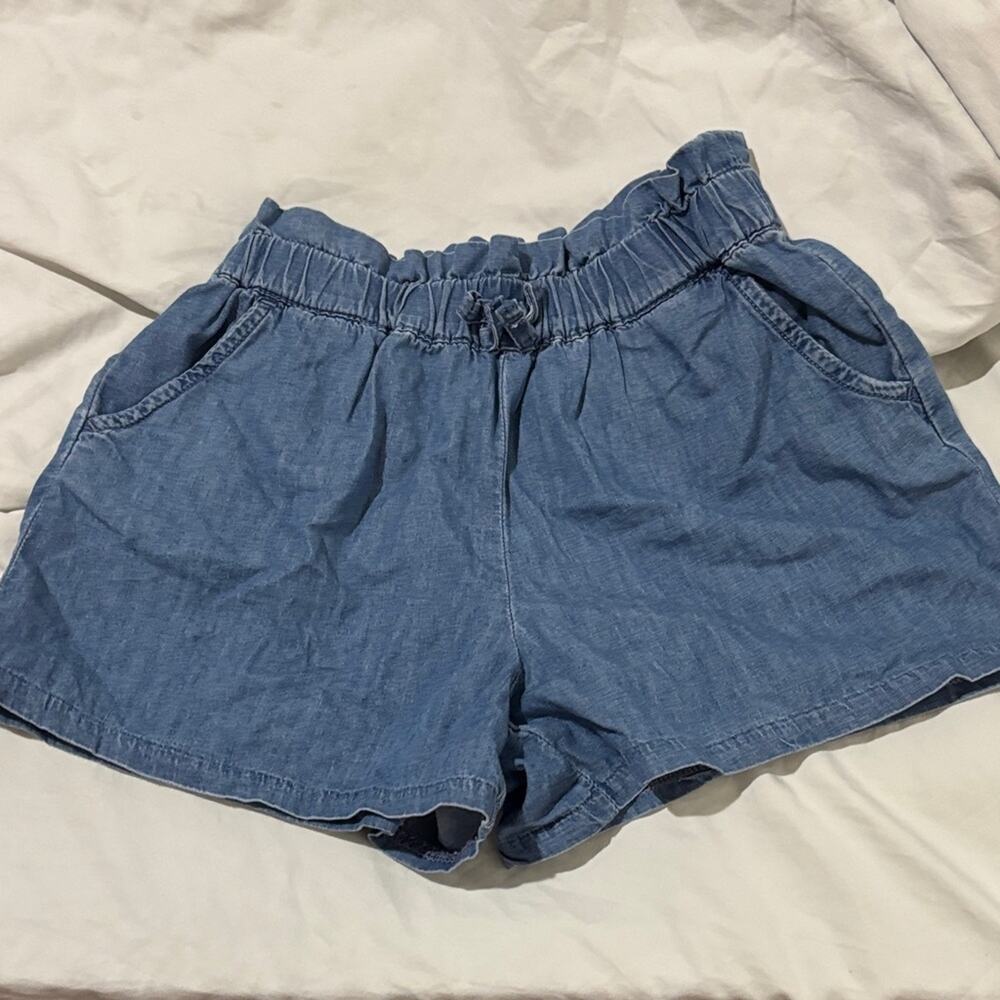 Janie & Jack 8 Blue Denim Shorts 💯cotton elastic waist pullon style euc pockets